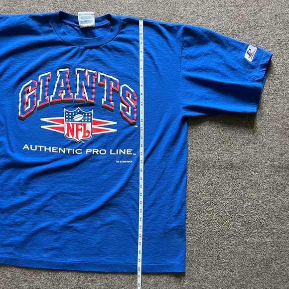 Logo Athletic Vintage 1996 NFL Giants Single Stitch Blue Short Sleeve T Shirt XL - Picture 7 of 11